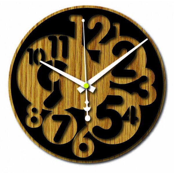 Sentop - Modern falióra szám HDKF019 MDF tölgy - fekete