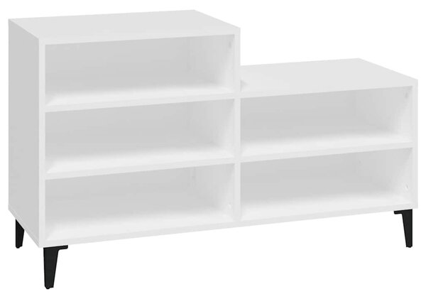 Fehér szerelt fa cipősszekrény 102x36x60 cm