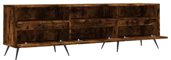 Füstös tölgy színű szerelt fa TV-szekrény 150 x 30 x 44,5 cm