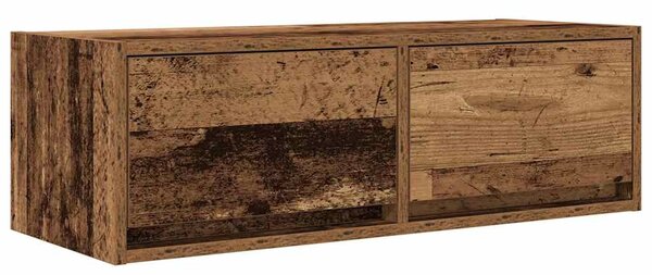 2 db antik fa szerelt fa fali TV-szekrény 80x31x25,5 cm