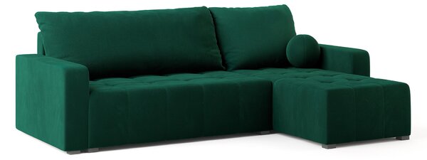 VOLIRA ágyazható L alakú sarokkanapé - zöld