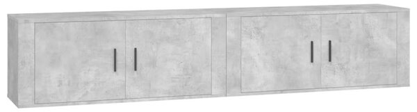 Modern Falra Szerelhető TV Szekrény - Beton Szürke - 2 db - 200cm
