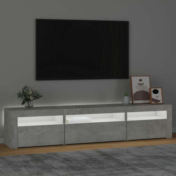 VidaXL LED TV Szekrény - Beton Szürke - 195cm