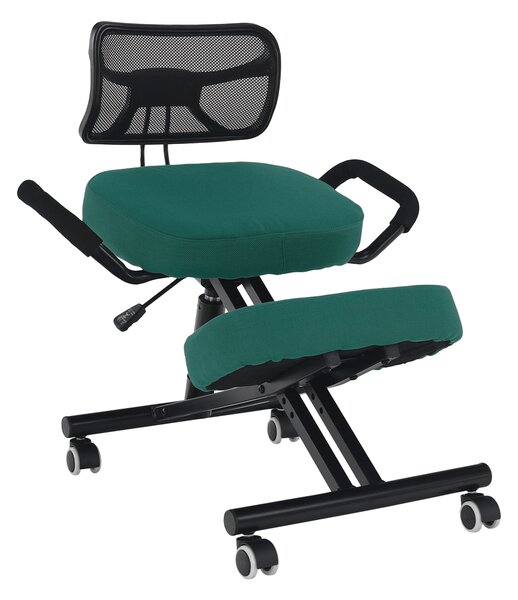 KONDELA Ergonomikus zsámoly, zöld/fekete, RUFUS