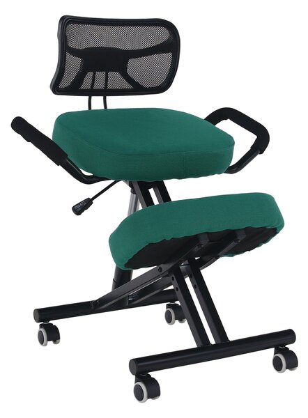 KONDELA Ergonomikus zsámoly, zöld/fekete, RUFUS