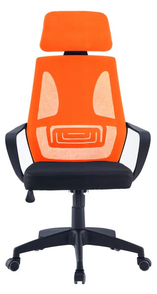 KONDELA Irodai szék, fekete/narancssárga, TAXIS NEW