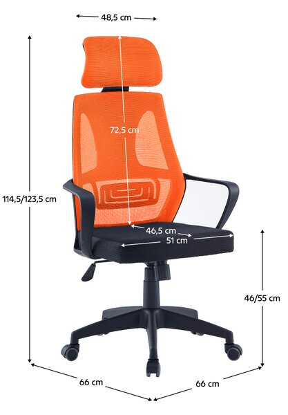 KONDELA Irodai szék, fekete/narancssárga, TAXIS NEW