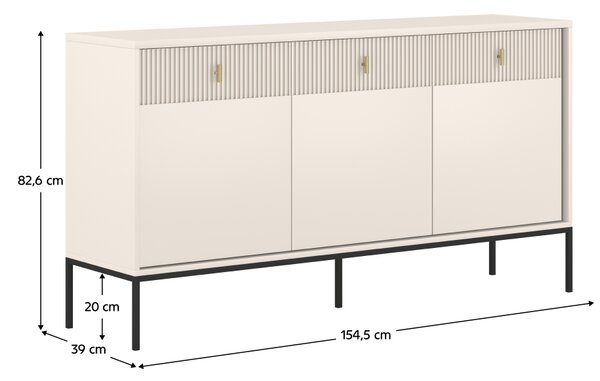 KONDELA Komód, kasmír, MAGIRA 3D3S MA03