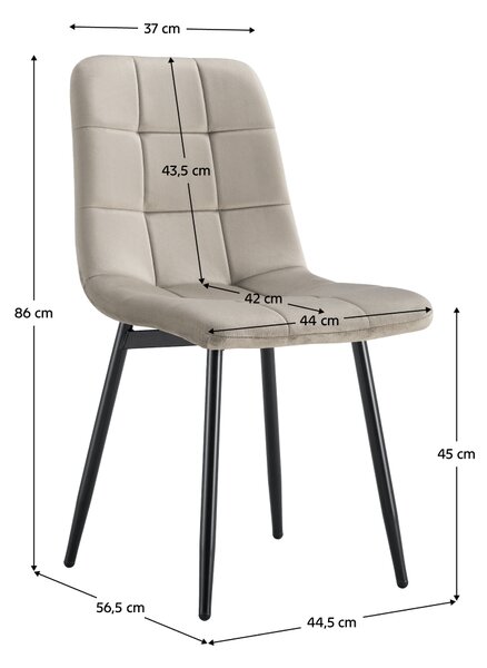 KONDELA Szék, szürkésbarna Taupe Velvet szövet/fekete, RAMITA TYP 3