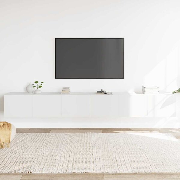 3 részes fehér szerelt fa TV-szekrényszett