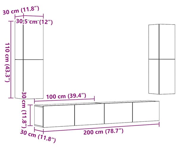Falra szerelhető TV szekrények 4 db régi fa szerelt fa