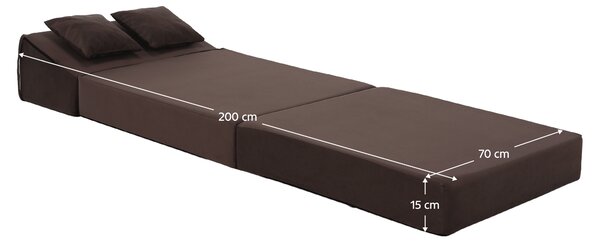 KONDELA Összecsukható matrac/fotel, 2v1, barna Taupe, PELOS