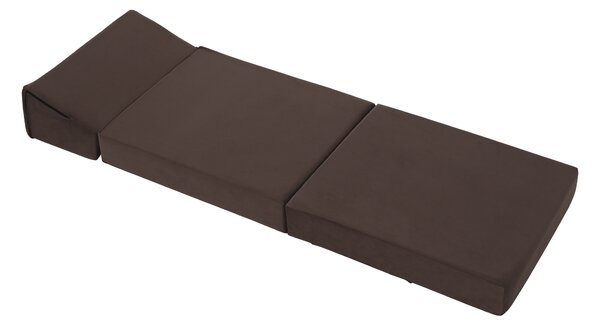 KONDELA Összecsukható matrac/fotel, 2v1, barna Taupe, PELOS