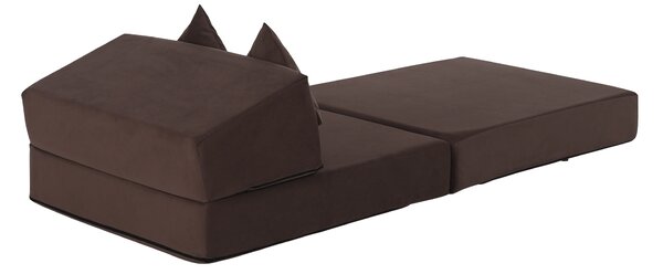 KONDELA Összecsukható matrac/fotel, 2v1, barna Taupe, PELOS