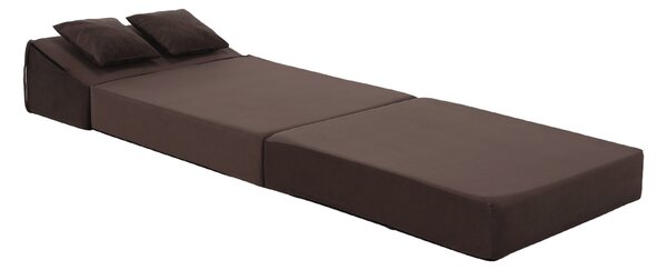 KONDELA Összecsukható matrac/fotel, 2v1, barna Taupe, PELOS