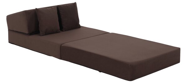 KONDELA Összecsukható matrac/fotel, 2v1, barna Taupe, PELOS