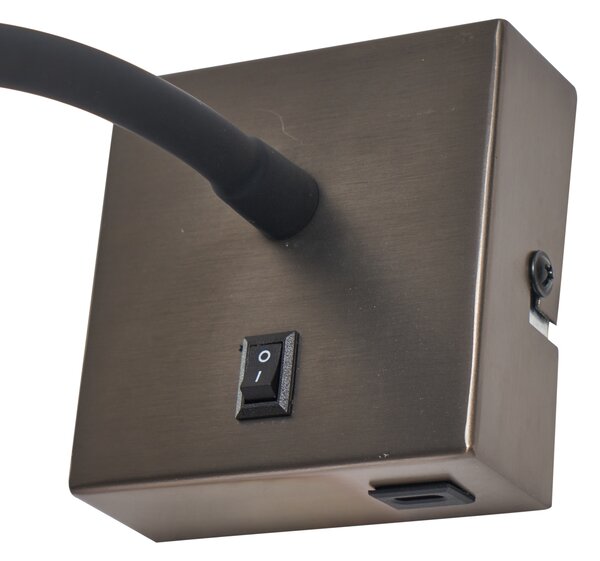 2 db modern antracit fali lámpa USB-C-vel - Gosna