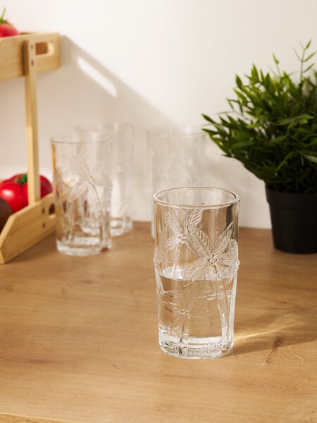 Sinsay - Dombornyomott pálmamintás pohár készlet 4 pack - clear