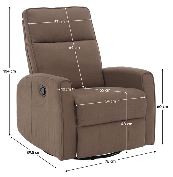KONDELA Relax forgószék fotel, szürkésbarna taupe, MEKENZI