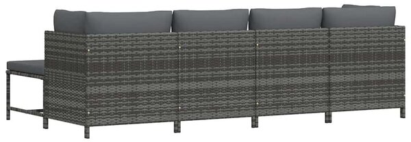 4 részes szürke polyrattan kerti ülőgarnitúra párnákkal