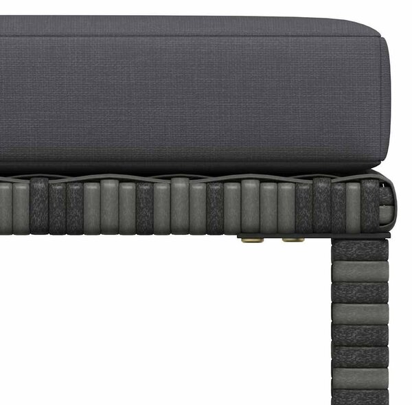 4 részes szürke polyrattan kerti kanapészett párnákkal