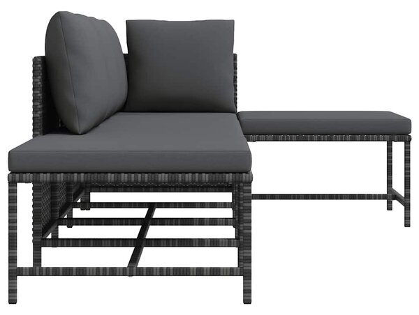 5 részes szürke polyrattan kerti ülőgarnitúra párnákkal