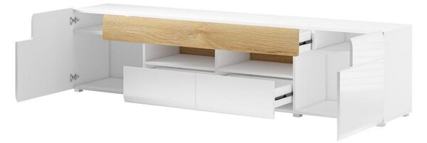 TV asztal Tamie Typ 40 (fényes fehér + sanremo tölgy)