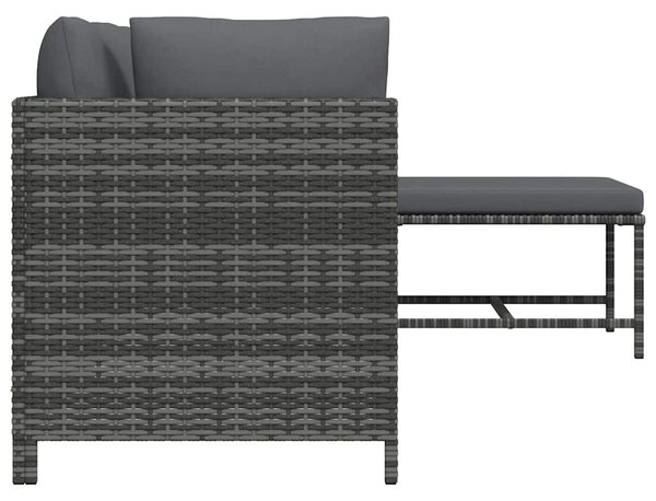 4 részes szürke polyrattan kerti ülőgarnitúra párnákkal