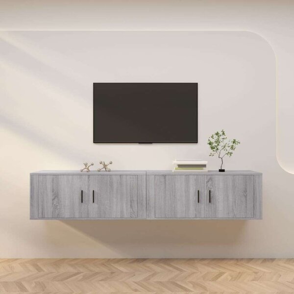 VidaXL Falra Szerelhető TV Szekrény Szett - Sonoma Szürke - 2x100cm