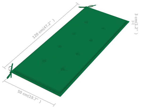 2 személyes tömör eukaliptuszfa kerti pad párnával 120 cm