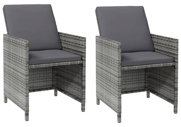 4 részes szürke kerti polyrattan szék- és zsámolyszett