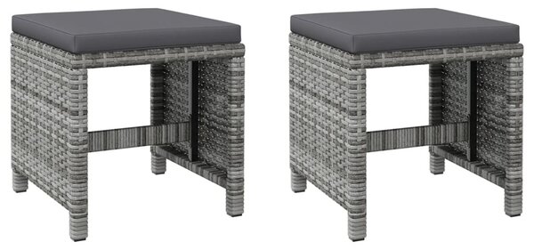 4 részes szürke kerti polyrattan szék- és zsámolyszett