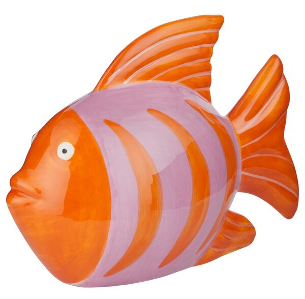 CORAL COAST kerámia dekor hal 15cm, narancssárga