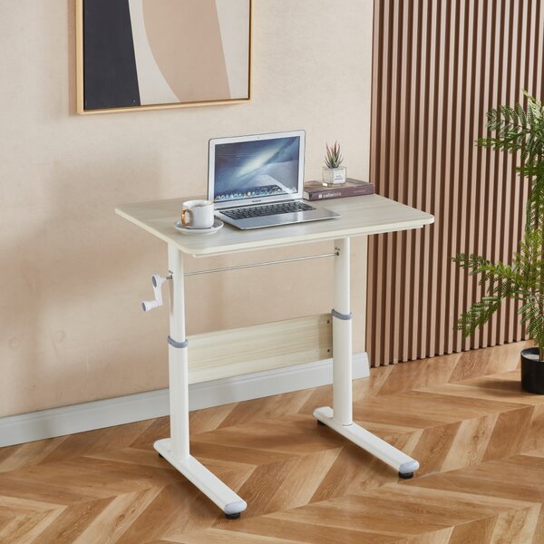 KONDELA Növekvő íróasztal, tölgy/fehér, KASIOS