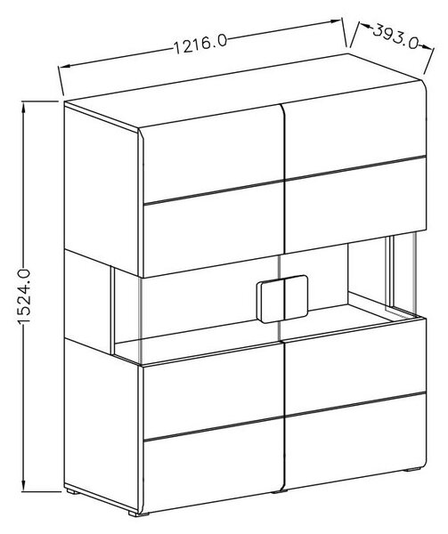 Vitrin Tamie Typ 42 (sanremo tölgy + fényes fehér)