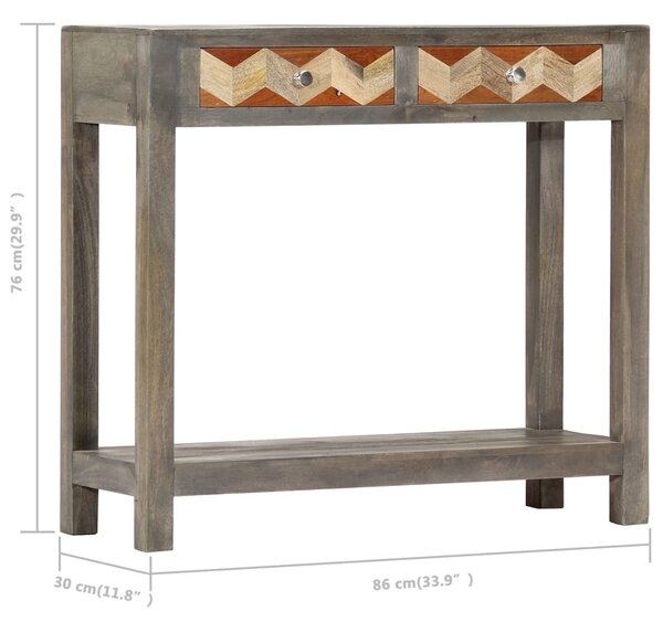 Szürke tömör mangófa tálalóasztal 86 x 30 x 76 cm