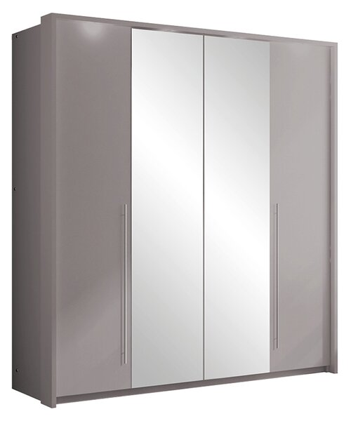 Brema négyajtós LED gardróbszekrény tükörrel 210 cm - lava