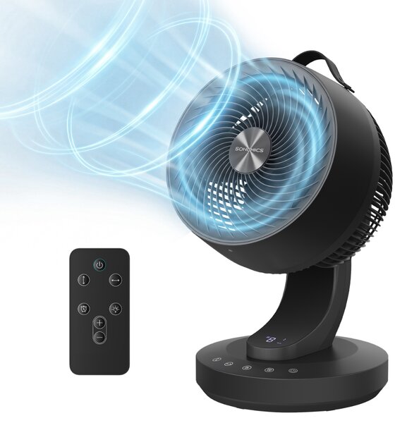 FLOW légkeringtető ventilátor távirányítóval, fekete SongmicsHome