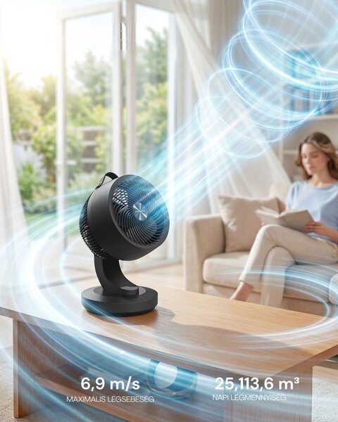 FLOW légkeringtető ventilátor távirányítóval, fekete SongmicsHome