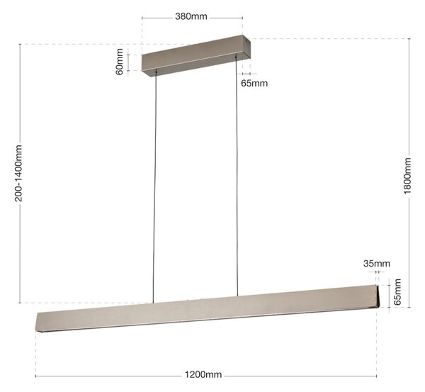 TARA modern CCT LED függőlámpa , matt króm, 1200lm