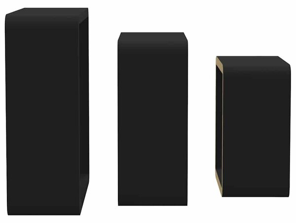 3 db fekete MDF fali kockapolc