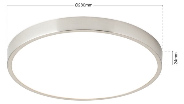 BULLY LED mennyezeti lámpa satin, 28 cm
