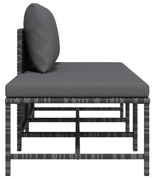 3 részes szürke polyrattan kerti ülőgarnitúra párnákkal