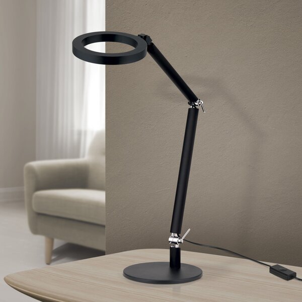 RINGO modern LED asztali lámpa , fekete, 1100lm