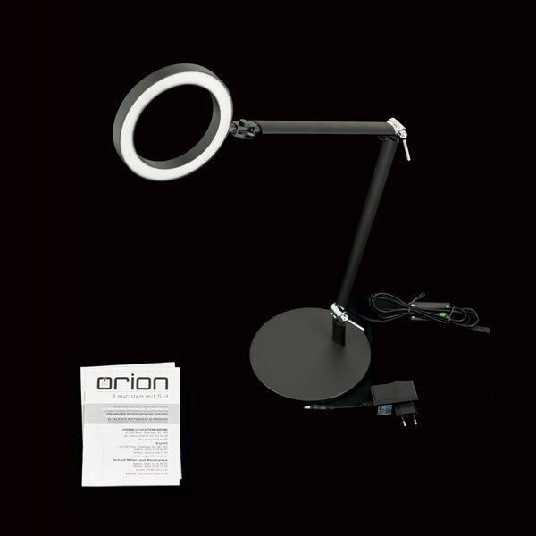 RINGO modern LED asztali lámpa , fekete, 1100lm