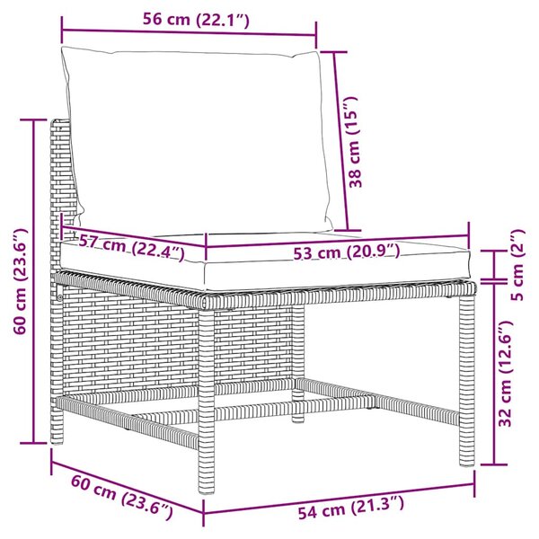 3 részes szürke polyrattan kerti ülőgarnitúra párnákkal