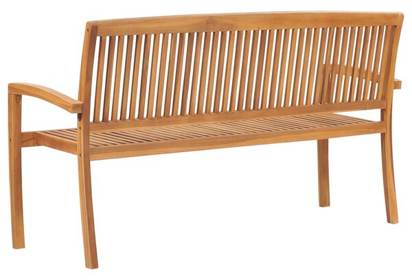 Tömör tíkfa rakásolható kerti pad párnával 159 cm
