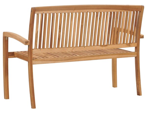 Tömör tíkfa rakásolható kerti pad párnával 128,5 cm