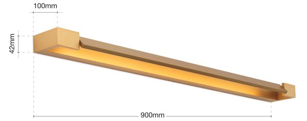 MARILYN modern LED fürdőszobai tükörmegvilágító , arany, 2200lm