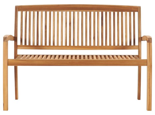Tömör tíkfa rakásolható kerti pad párnával 128,5 cm